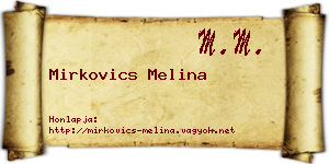 Mirkovics Melina névjegykártya